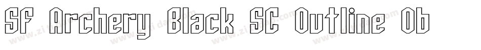 SF Archery Black SC Outline Oblique字体转换